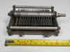 Vintage Cardwell 429-8 single-section air variable capacitor, 20–143 pF, approximately 1500 V peak rating. Classic USA-made multi-plate design with 1/4-inch shaft, ~1/32-inch plate spacing, and sturdy metal frame. Ideal for amateur radio transmitters, receivers, antenna tuners, or restoration projects. Measures about 4-3/4 × 3 × 2-1/4 inches. Solid condition for its age—perfect for ham radio builders seeking reliable RF tuning components.