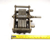 Vintage Cardwell single-section air variable capacitor, 18–360 pF, approximately 2500 V peak rating. Classic USA-made multi-plate design with variable-thickness plates, ~1/16-inch spacing, and 3/16-inch diameter × 1.4-inch shaft. Measures about 4 × 4 × 3-1/2 inches. Built under U.S. Patents 1,626,391 and 1,672,367. Ideal for amateur radio transmitters, receivers, antenna tuners, or restoration projects needing reliable RF tuning components.