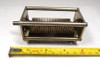 Vintage Hammarlund C-6558 single-section air variable capacitor, 22–454 pF, approximately 1000 V peak rating. Compact USA-made multi-plate design with ~1/64-inch plate spacing and 1/4-inch shaft. Measures about 4 × 1-3/4 × 1-3/4 inches. Ideal for amateur radio receivers, restoration projects, or RF tuning applications needing a reliable high-capacitance component in a small frame.
