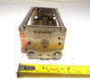 Vintage Hammarlund C-6558 single-section air variable capacitor, 22–454 pF, approximately 1000 V peak rating. Compact USA-made multi-plate design with ~1/64-inch plate spacing and 1/4-inch shaft. Measures about 4 × 1-3/4 × 1-3/4 inches. Ideal for amateur radio receivers, restoration projects, or RF tuning applications needing a reliable high-capacitance component in a small frame.