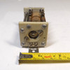 Hammarlund 33800-7 dual-section air variable capacitor, 12–90 pF per section, approximately 1000 V peak rating. Compact multi-plate design with ceramic end plates, ~1/64-inch plate spacing, and 1/4-inch shaft. Measures about 3-1/4 × 1-1/2 × 1-5/8 inches. Ideal for amateur radio receivers, restoration projects, or RF tuning applications needing matched ganged sections for simultaneous tuning.