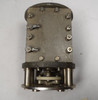 KS-8534 dual-section air variable capacitor (Western Electric / Bell System style), unit #708. Each section 9–82 pF with sequential meshing design — one section fully meshes before the other begins. Approximately 1/32-inch plate spacing, ¼-inch shaft with removable ceramic coupler. Compact heavy-duty 4¾ × 3 × 3¼-inch frame ideal for RF projects, differential tuning, vintage communications equipment, and high-voltage experimental work. Typical 1500–2500 V rating. Solid bolted construction with multiple terminals. Clean used condition ready for service.