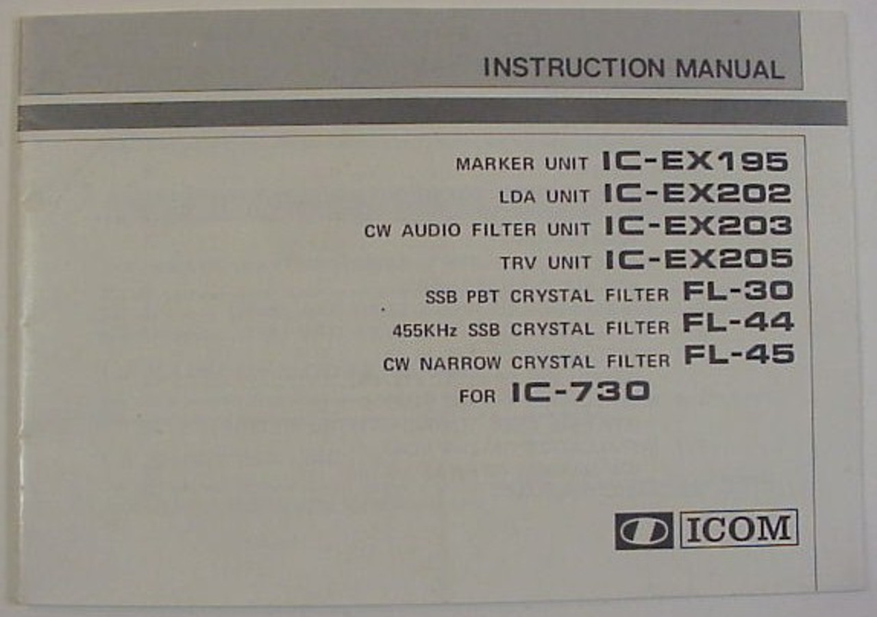 Icom IC-730 Original Options Manual - Nationwide Radio & Eq. Sales LLC