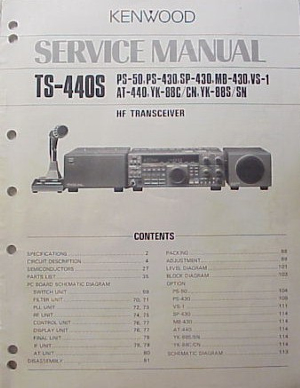 Kenwood TS-440S Service Manual Copy - Nationwide Radio & Eq. Sales LLC