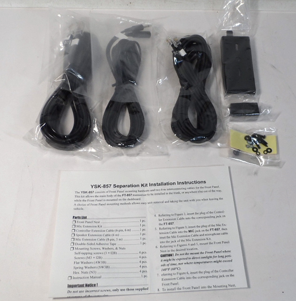 Yaesu YSK-857 Separation Kit for the FT-857 Transceiver New in