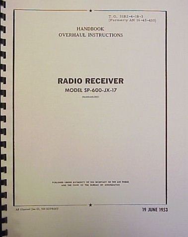 Hammarlund SP600 JX17 Overhaul Instruction Manual Copy