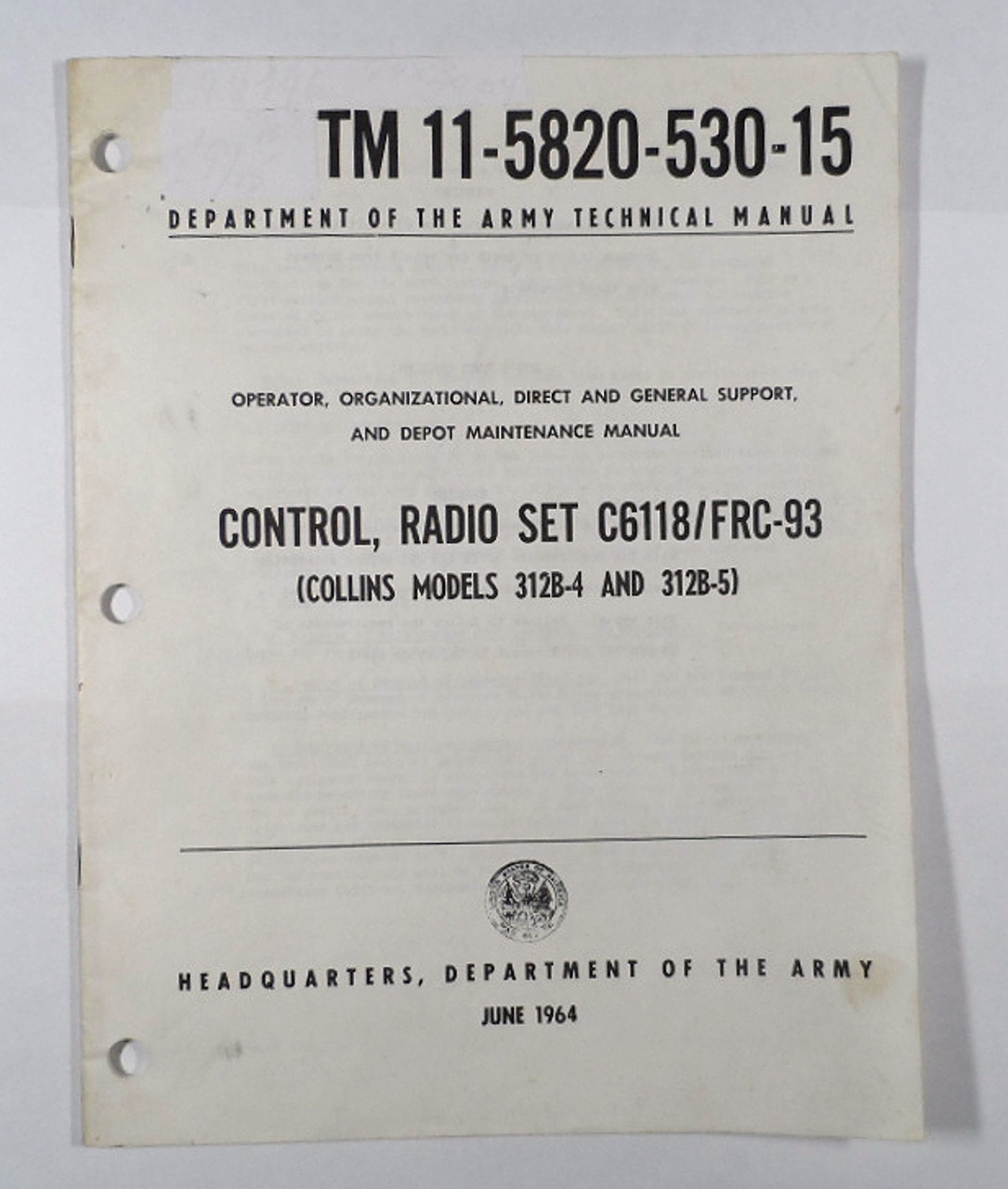 その他 312B-4 & 312B-5 Instruction Book Collins 312B-4 & 312B-5 Console RARE Original Military