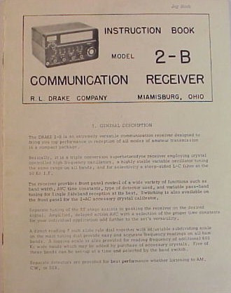 Drake 2B Receiver Manual Laser printed Reproduction - Nationwide Radio ...