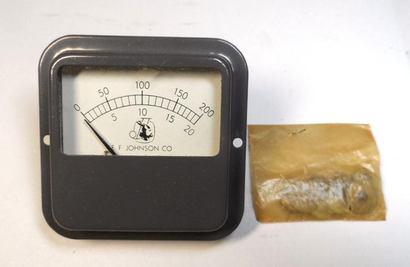 NOS in original box Multi Meter for the E.F. Johnson Viking Adventurer transmitter. New Old Stock original analog panel meter for plate and grid current monitoring. Perfect for restoring your classic 1950s Johnson Adventurer novice CW transmitter to factory condition.
