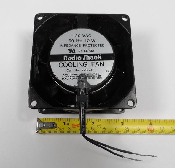 New in original box Radio Shack 273-242 3" (80mm) 120VAC cooling fan. 32 CFM, 12W, ideal for ham radio amps, power supplies & vintage gear. Genuine NOS.