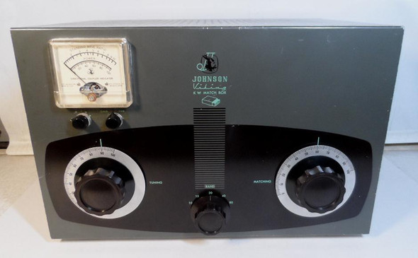 E.F. Johnson Viking Kilowatt Matchbox 250-30 antenna tuner with SWR meter and directional coupler. Very good condition classic high-power balanced tuner for ham radio.