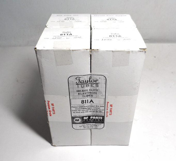 Matched set of 4 Taylor 811A NOS tubes from RF Parts. Lot #1240, fully tested to 1000 output. Excellent for Ameritron AL-811 and other HF amplifiers. Rare matched quad.
