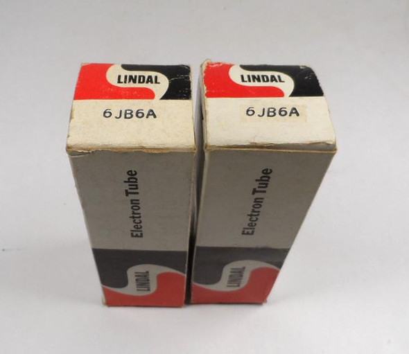 NOS Lindal 6JB6A  pair (2) USA-made vacuum tubes. Ideal finals for Drake T-4X / T-4XB HF transmitters. Original boxes, excellent condition for vintage Drake restoration. Fast US shipping.