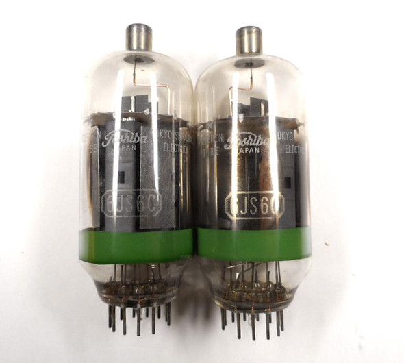 Set of 2 Toshiba Green Stripe 6JS6C tubes, used but tested full emission. Original Japan-made finals for Yaesu FT-101 series. Matched pair plus spare – excellent for restoration. Fast US shipping.