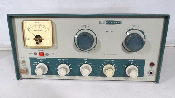 Vintage Heathkit DX-60A amateur radio transmitter in excellent cosmetic and working condition. 90W CW/AM, 80-40-20-15-10 meters, with three crystals. Classic tube rig, fully functional. Great for ham radio enthusiasts. Shipping available nationwide.