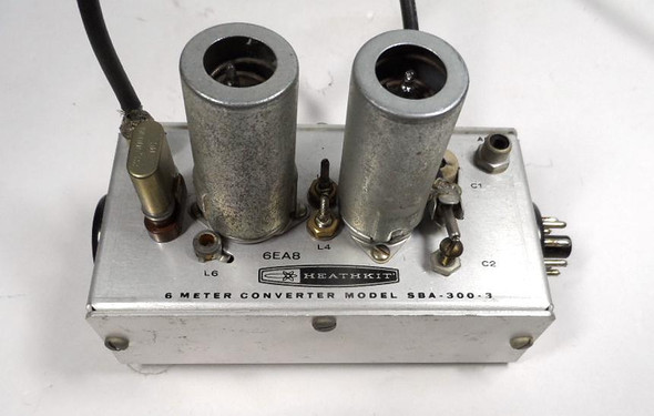 Vintage Heathkit SBA-300-3 6-meter and SBA-300-4 2-meter converters with interconnect cable. Excellent collector quality for SB-300/SB-301 receivers. Fully working after storage. Classic VHF upgrade for Heathkit station. Nationwide shipping available.