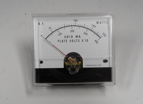 Excellent used RL Drake L-4B Grid / Volt Meter for ham radio linear amplifier. Multi-function taut-band meter for grid current and high voltage. Perfect restoration part from working L-4B.
