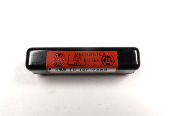 NOS Collins F-455-FD-12 Mechanical Filter P/N 526-9690-010. 455 kHz IF, 1.2 kHz bandwidth narrow filter with sharp skirts for CW or data modes. Excellent Collins quality, 350 pF resonating cap, steep shape factor. Ideal for S-Line receivers, KWM transceivers, or other 455 kHz IF radios. Rare New Old Stock—perfect restoration or upgrade part. Fast shipping from [Your Location]. Great for serious ham operators and collectors! Used for Hammarlund HQ-180 and HQ-180A Filter Modification