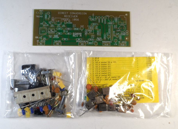 Unbuilt Ten-Tec Model 1056 T-Kit "Any Band" Direct Conversion SSB/CW Receiver module board with correct matching 1000-C enclosure and hardware pak. Classic HF ham radio kit for 160-10 meters. Excellent for QRP, homebrew projects. Rare vintage NOS – high sensitivity, varactor tuning, bandpass filter. Perfect collector or builder item.