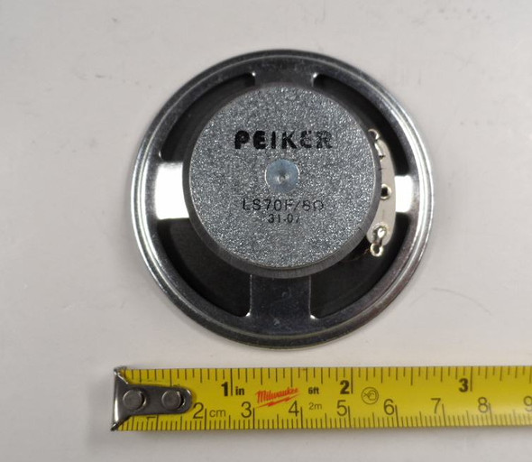 NOS Peiker LS70F 8 ohm compact speaker (2 3/4 inch). New Old Stock – perfect replacement for Rohde & Schwarz XK-2100 and other professional transceivers. Rugged, clear voice communication speaker. Rare find for radio enthusiasts!