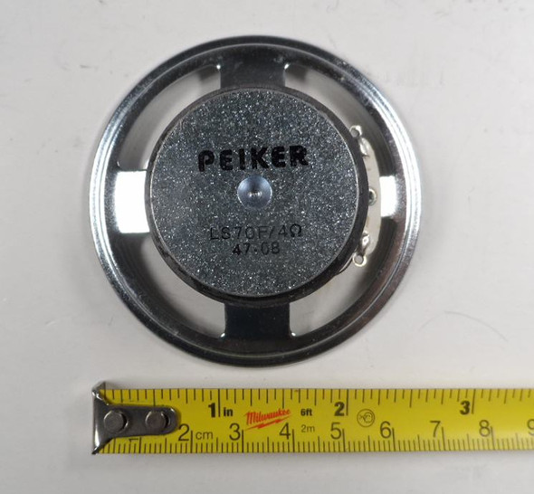 NOS Peiker LS70F 4 ohm compact speakers (2 3/4 inch) with clear/see-through cone. New Old Stock – ideal for Rohde & Schwarz XK-2100 and other professional transceivers. Rugged voice communication speakers. Rare find for radio enthusiasts and restorers!