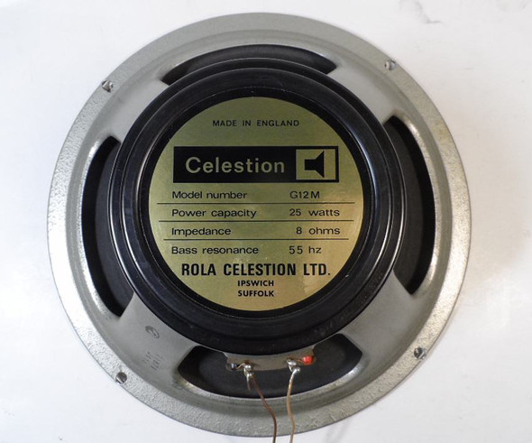 Pair of original 1977 Rola Celestion G12M Blackback 12" guitar speakers (T1871 JK14). Tested and sound excellent. Classic warm, mid-focused tone with smooth breakup. Highly sought-after vintage Celestions perfect for Fender, Marshall, or custom cabinets. Great condition matched pair.