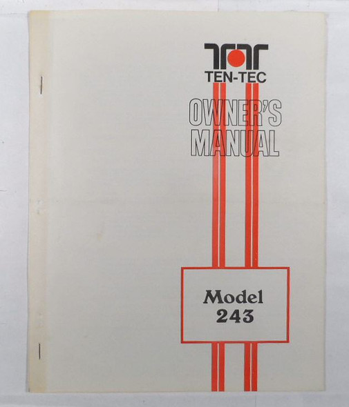 Ten-Tec Model 243  Remote VFO for Omni A & D Series Transceivers Owner's Manual #2
