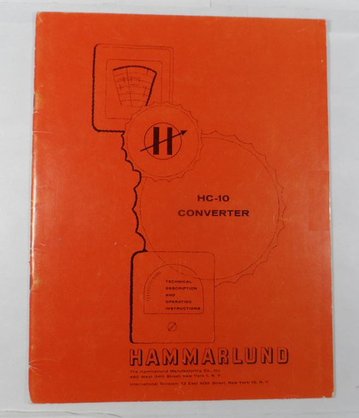 Hammarlund HC-10 Converter Original Instruction & Service Manual