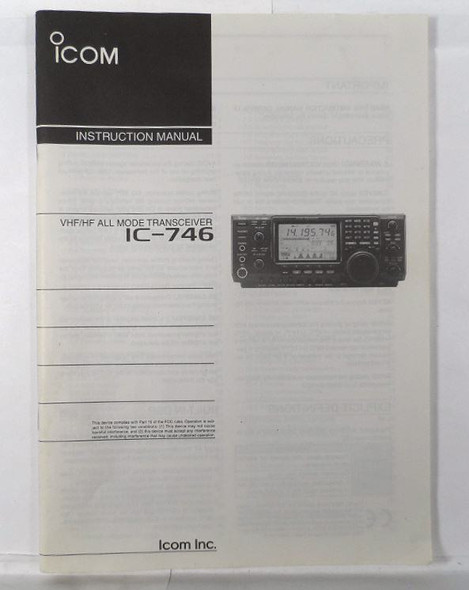 Icom IC-746 VHF / HF All Mode Transceiver Original Instruction Manual