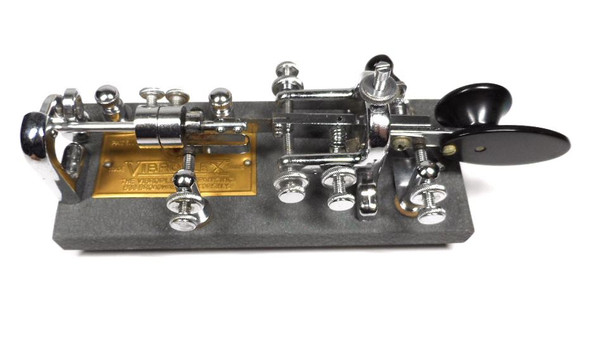 For sale: Vibroplex Standard Blue Racer bug serial #202198 with Broadway NY tag. Excellent condition 1950s Morse code key. Smooth action, chrome mechanism. Great for CW operators. Nationwide Radio & Equipment Sales.