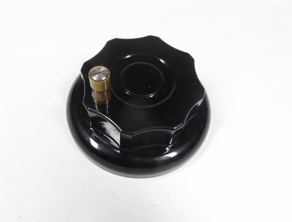 Like-new aftermarket solid brass 4:1 spinner knob for Collins 75A-4. Heavy ~16 oz weighted design with shiny enamel finish for smooth tuning feel. Reduction drive not included.