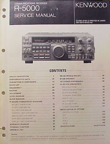 Kenwood R-5000 General Coverage Communications Receiver With YK 