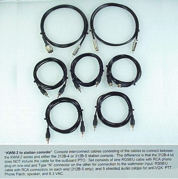 Collins Premium Cable Set for the KWM-2 /2A to 312B-5 Console with Belden RG-58U