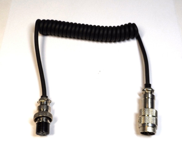 8 Pin Coiled Microphone Cable Extension with Male and Female Connectors  16 to 24 inches  Long NEW, Free Shipping