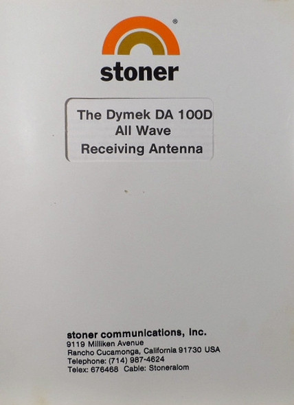 Stoner Comm Inc McKay Dymek DA 100D  Manual Reproduction