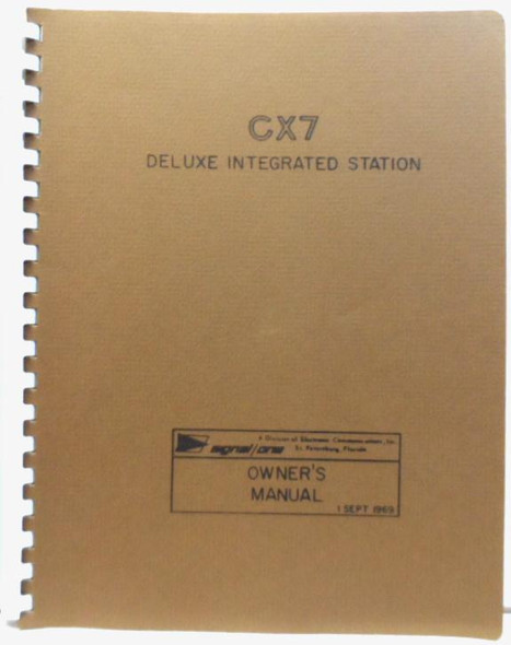 Signal One Model CX7 Transceiver Operation & Maintenance Manual #3