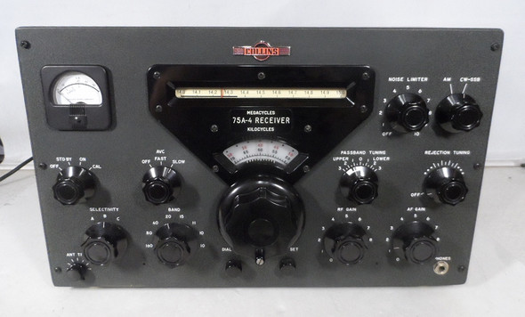 Collins 75A-4 Receiver with 4:1 Tuning Knob, (3) New Dave Curry Filters, New Tubes, Capacitors, & Alignment Late S/N 5610
