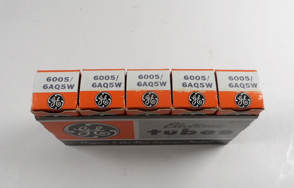 General Electric 6AQ5W / 6005 New Old Stock Vacuum Tubes Sleeve of 5