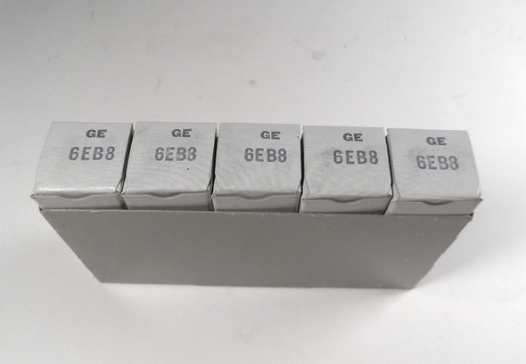 General Electric JAN 6EB8 New Old Stock Vacuum Tubes Sleeve of 5