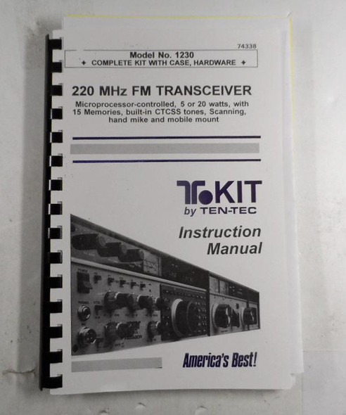 Ten-Tec  Model 1230, 220 MHz FM Transceiver Kit  Unbuilt Kit