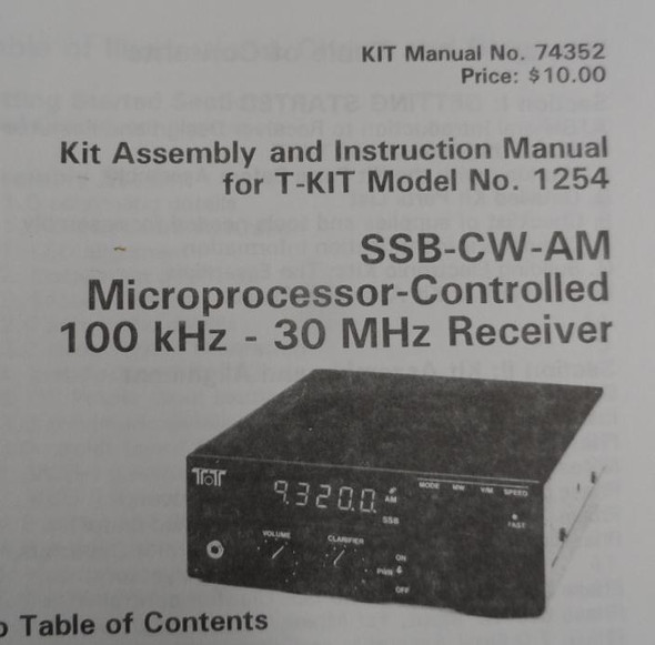 Ten-Tec  Model 1254, Shortwave Receiver Kit  Unbuilt Kit