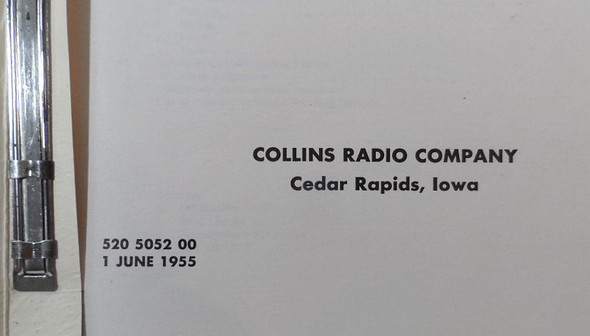 Collins 75A-4  Original Manual P/N 520 5052 00, 1 June 1955 #7