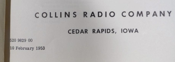 Collins Original 75A-3  Receiver Manual  10 February 1953 in Excellent Condition #13