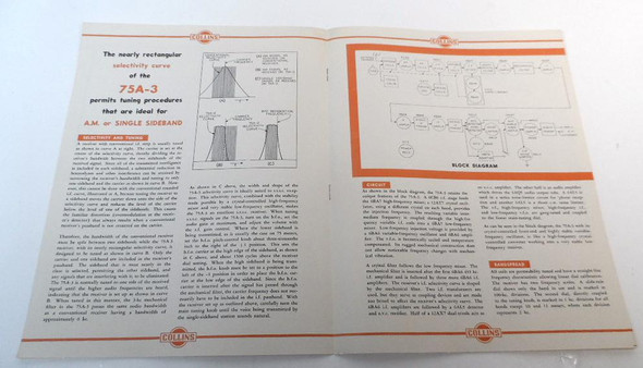 Collins 75A-3 Original  7 Page Sales Brochure in Excellent Condition