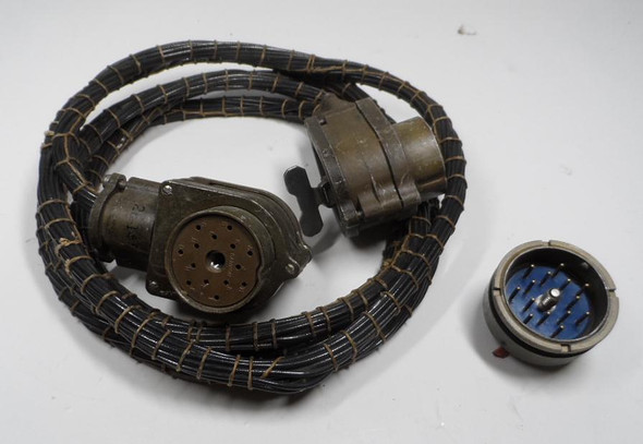 Military Interconnect Cable 10 Foot with Two  Cannon  2E-14S-1, 14 Pin Female Connectors & One Panel Mount Male Connector