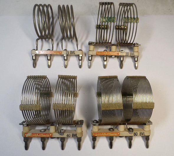 Barker & Williamson (B&W) BVL Coil Set of 4 BVL 15, BVL 20, BVL 40 & BVL 80 in Original Boxes