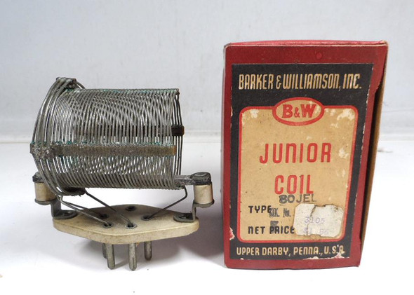 Barker & Williamson (B&W)  80 JEL, 80 Meter Plug in Band Coil Used in Very Good Condition in Box #1