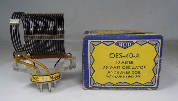 Bud OES-40A, 40 Meter 75 Watt Oscillator and Buffer Coils NOS in Box #1