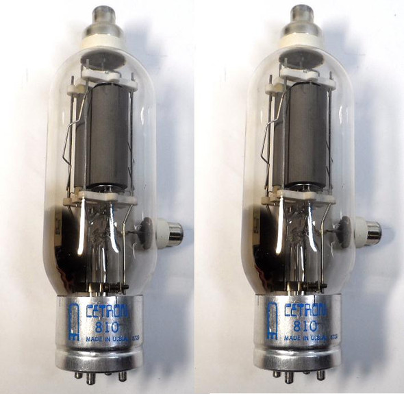 Cetron matched pair of genuine NOS (New Old Stock)  810 high-power transmitting triode vacuum tubes in Original Boxes Tested