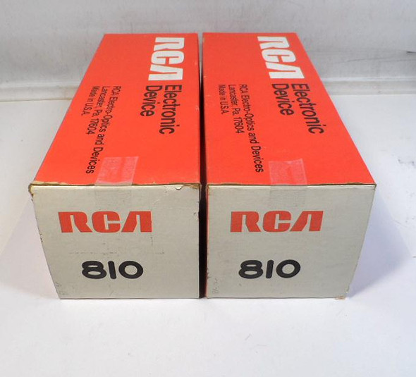 RCA matched pair of genuine NOS (New Old Stock)  810 high-power transmitting triode vacuum tubes in Original Boxes Tested